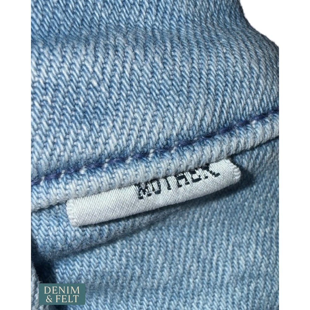 Mother Hustler Ankle Fray Jeans Light Wash High Rise Raw Hem Cropped Premium - Picture 9 of 12